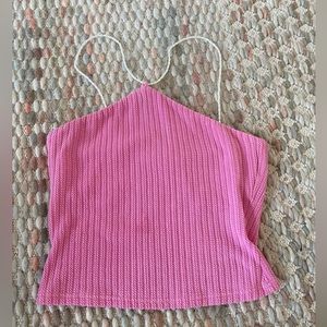 Pink top with pearl strap detail